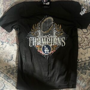 Dodgers New Era World Series Champions Black T-Shirt